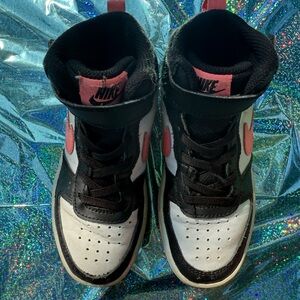 Nike Kids Black and Pink High-Top Sneakers